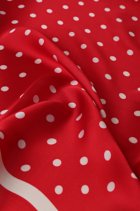 Ooh-La-La Red Polka Dot Scarf 3