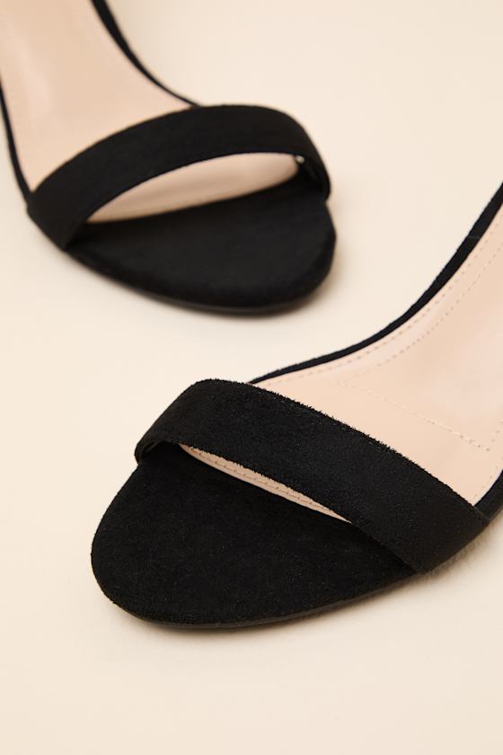 Harper Black Suede Ankle Strap Heels - thumbnail 5