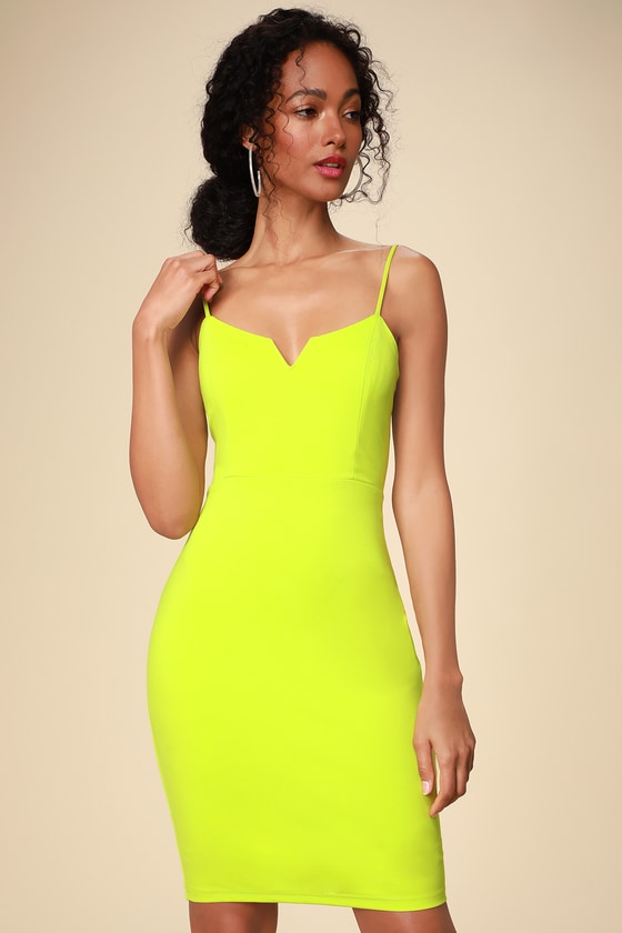 Sexy Lime Green Dress - Green Bodycon ...