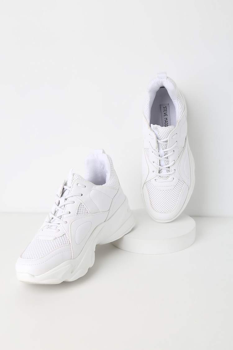 Steve Madden Chunky Classic Dad Sneakers - White