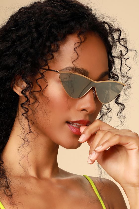 Down the Road Gold Mirrored Cat Eye Sunglasses 4