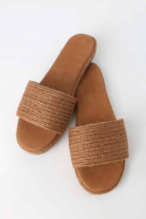 womens tan slide sandals