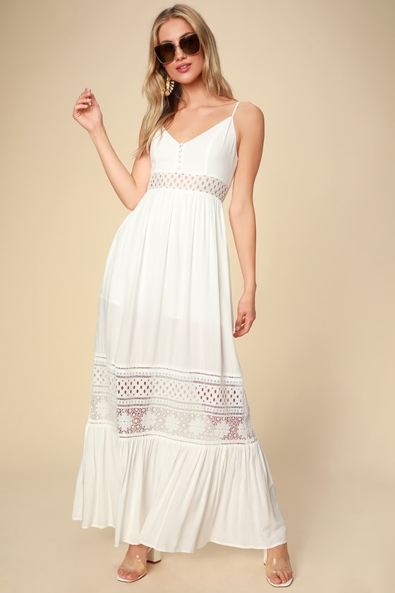 white a line maxi dress