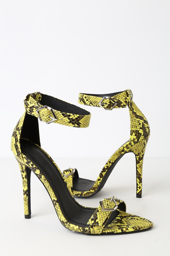 yellow black heels