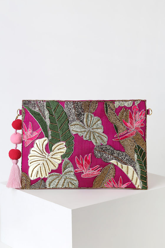 Palm Beach Purple Multi Beaded Clutch 2