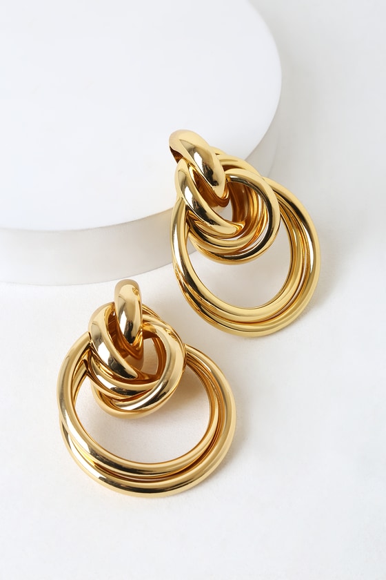 Judith Gold Oversized Knot Earrings
