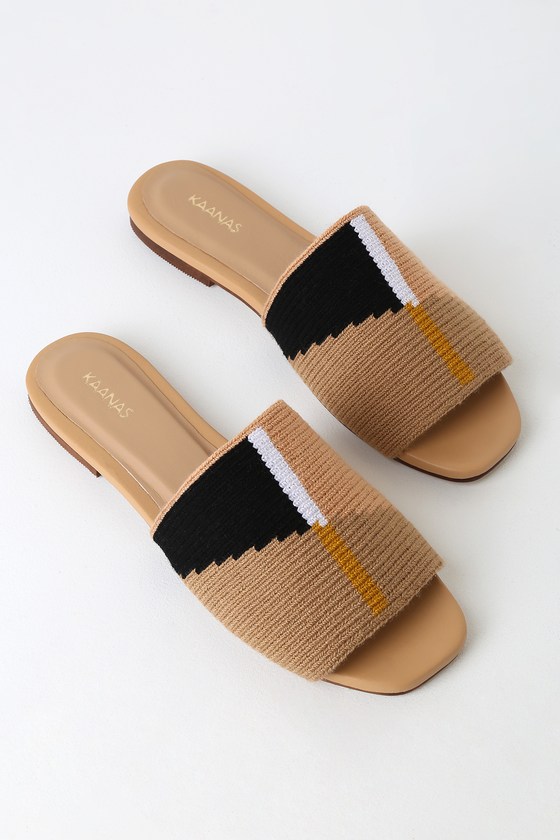 Kaanas Bronte Sand - Tan Slide Sandals 