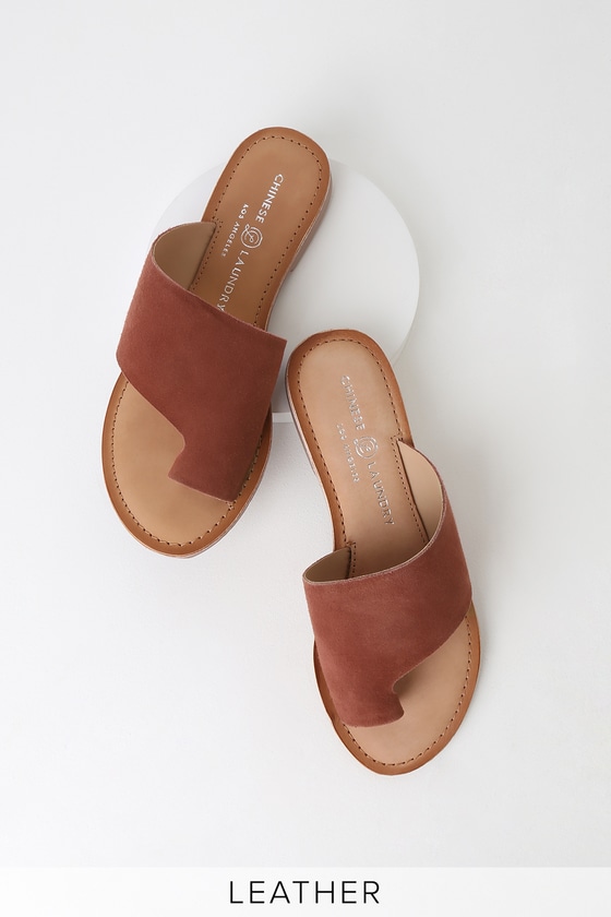 Chinese Laundry Gemmy - Brick Sandals - Suede Leather Sandals - Lulus