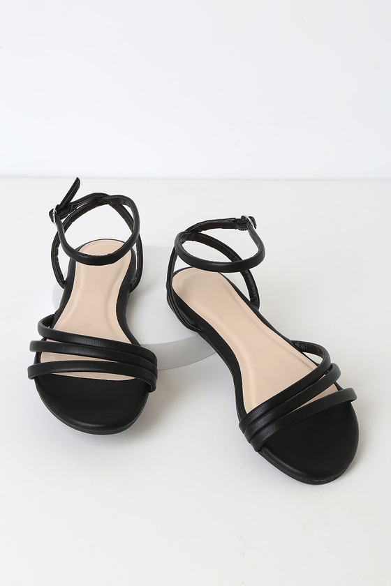 Cute Black Sandals - Strappy Sandals - Flat Sandals - Lulus