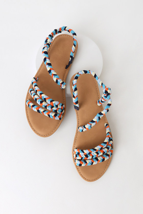 multicolor sandals flat