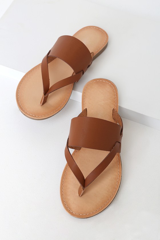 Cute Tan Sandals - Thong Sandals - Vegan Sandals - Lulus