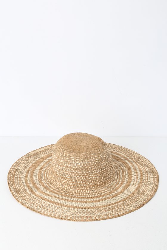 Banyan Beige and Ivory Floppy Straw Hat 1