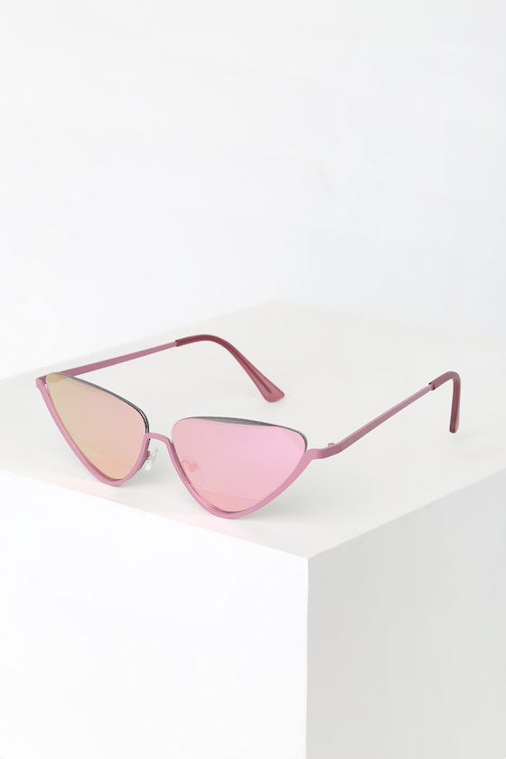Trendy CatEye Sunglasses Pink Sunnies Mirrored Sunglasses