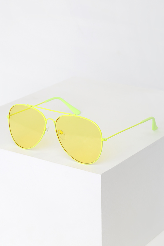 Xenon Neon Yellow Aviator Sunglasses 1