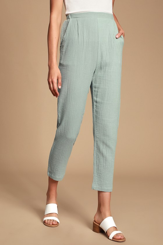 pastel green pants
