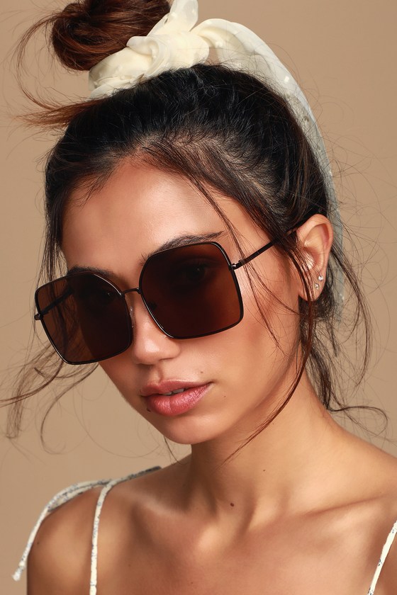 Noella Brown Square Oversized Sunglasses 5