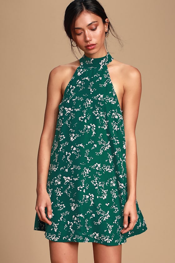 Darling Dearest Green Floral Print Swing Dress 2