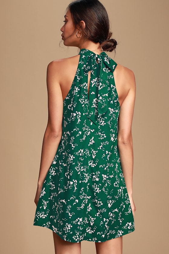 Darling Dearest Green Floral Print Swing Dress 4