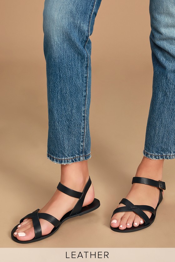 Cute Black Vachetta Leather Sandals - Buckling Sandals - Sandals - Lulus