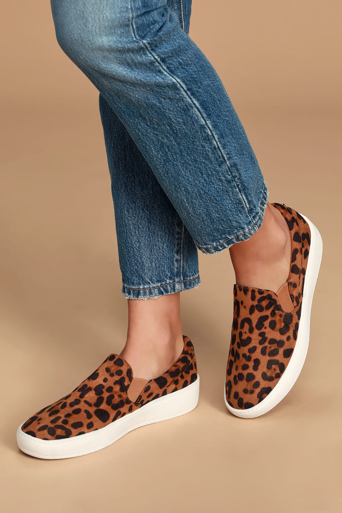Dylann Leopard Suede Slip-On Flatform Sneakers