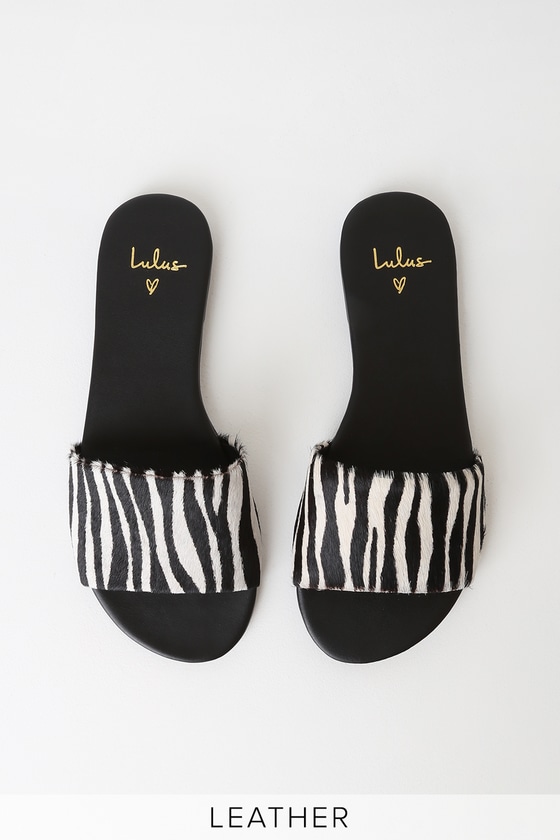 apl women's iconic calf hair slide