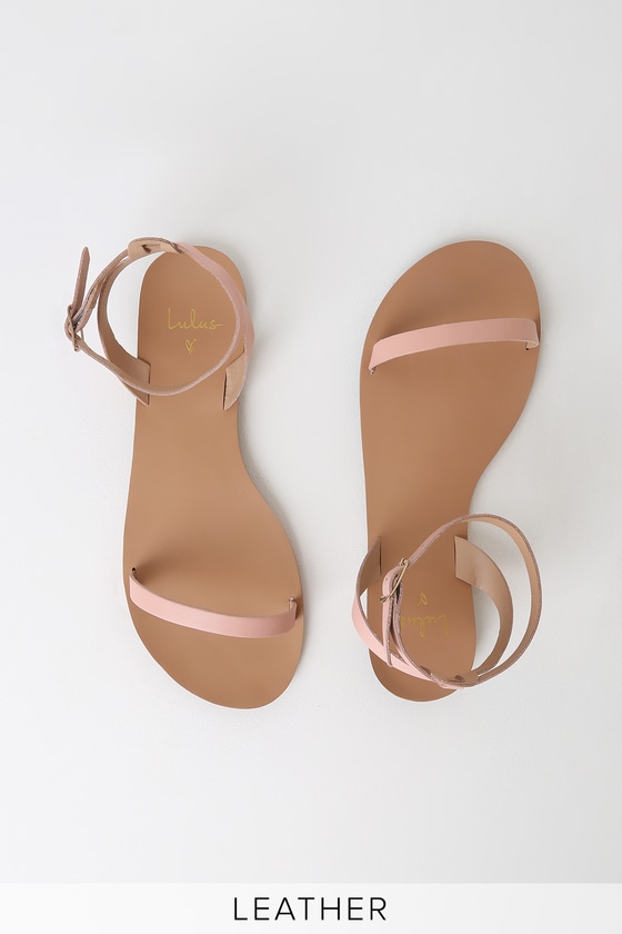 blush leather sandals