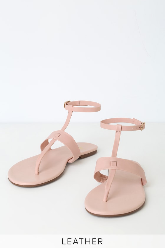 Cute Cognac Sandals - Nappa Leather Sandals - Flat Sandals - Lulus