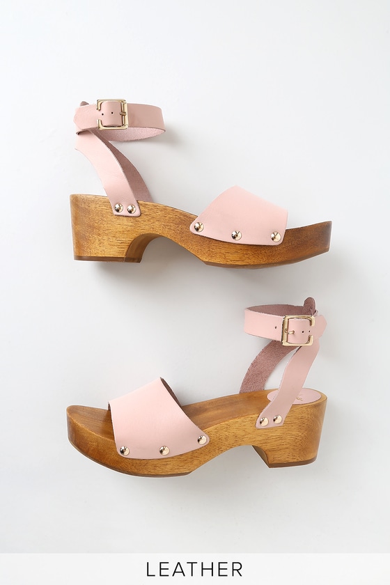 lulus willy cognac leather open toe clog sandals