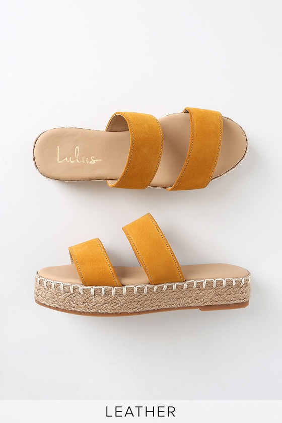 suede espadrille slides