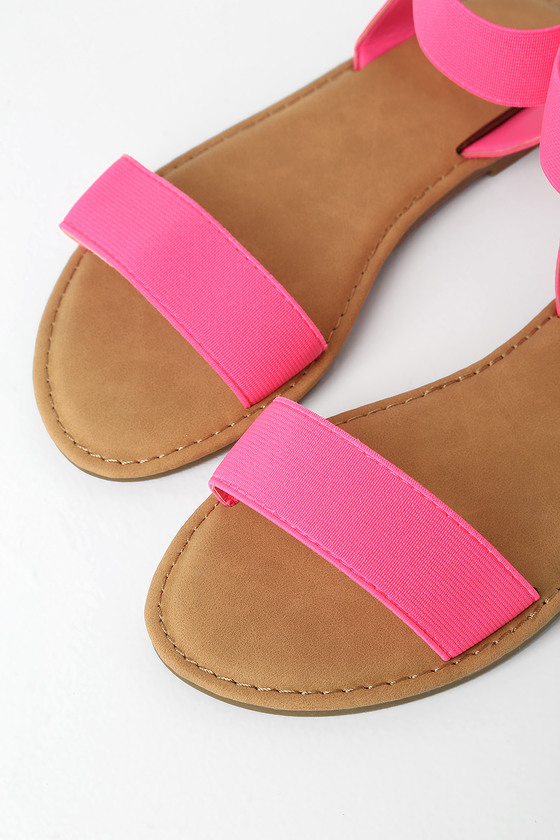 neon sandals flat