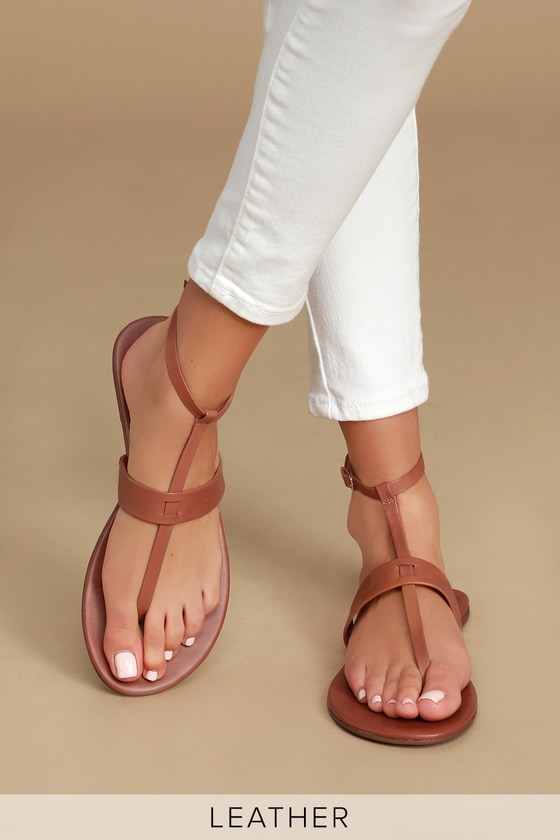 Cute Cognac Sandals - Vachetta Leather 