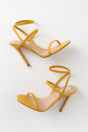 Steve Madden Nectur Yellow High Heel Sandals Vegan heels Lulus