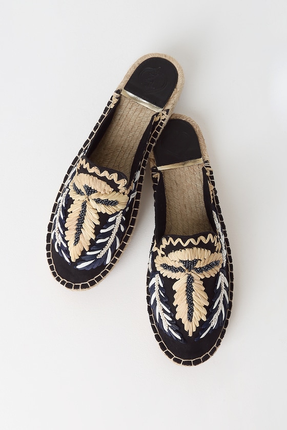 flat embellished mules