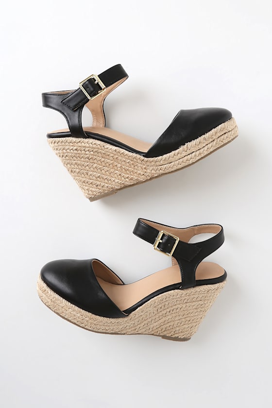 black espadrille heels
