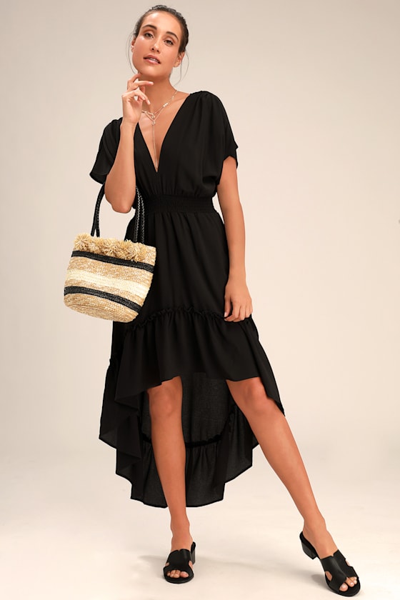 black high low maxi dress
