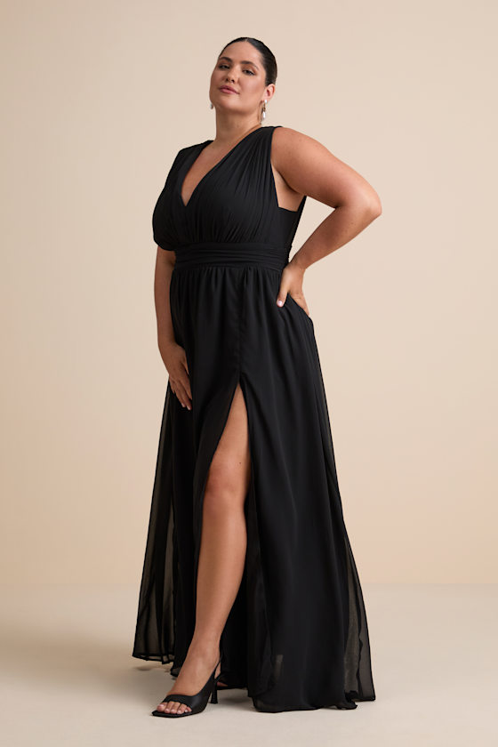 Black Dress - Maxi Dress - Sleeveless Dress - V-Neck Dress - Image 8