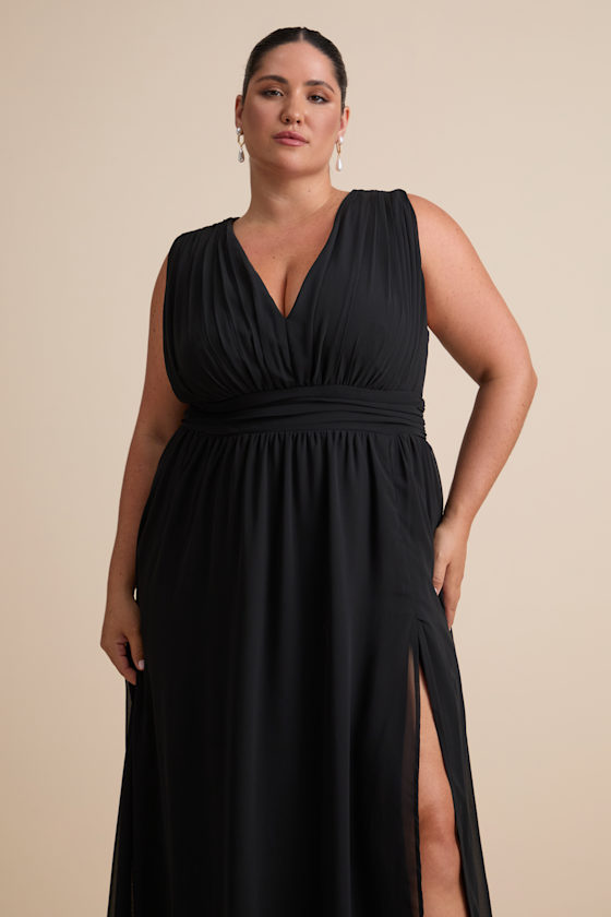 Black Dress - Maxi Dress - Sleeveless Dress - V-Neck Dress - Image 9