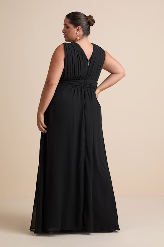 Black Dress - Maxi Dress - Sleeveless Dress - V-Neck Dress - Image 10