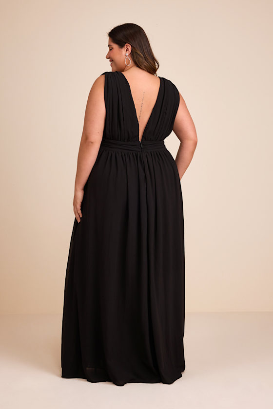 Black Dress - Maxi Dress - Sleeveless Dress - V-Neck Dress - Image 4