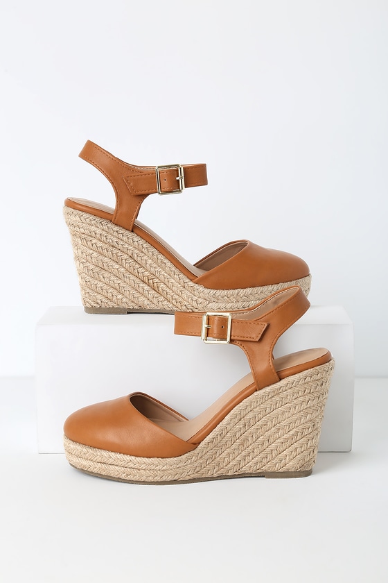 camel espadrille wedge