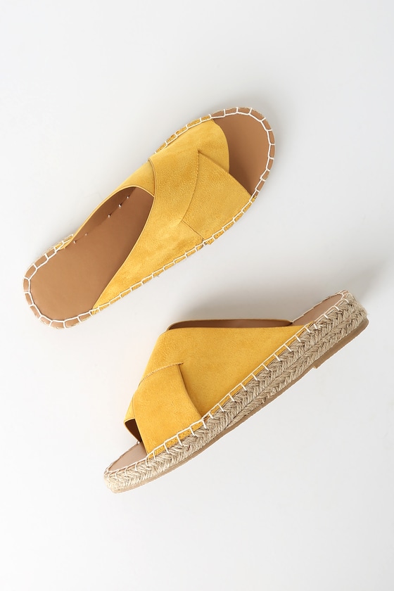 suede slide sandals