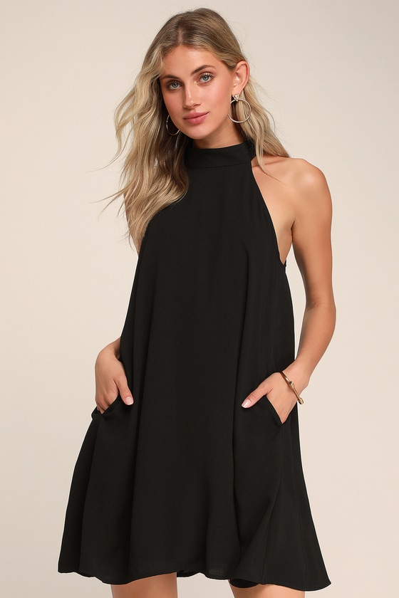 halter black dress