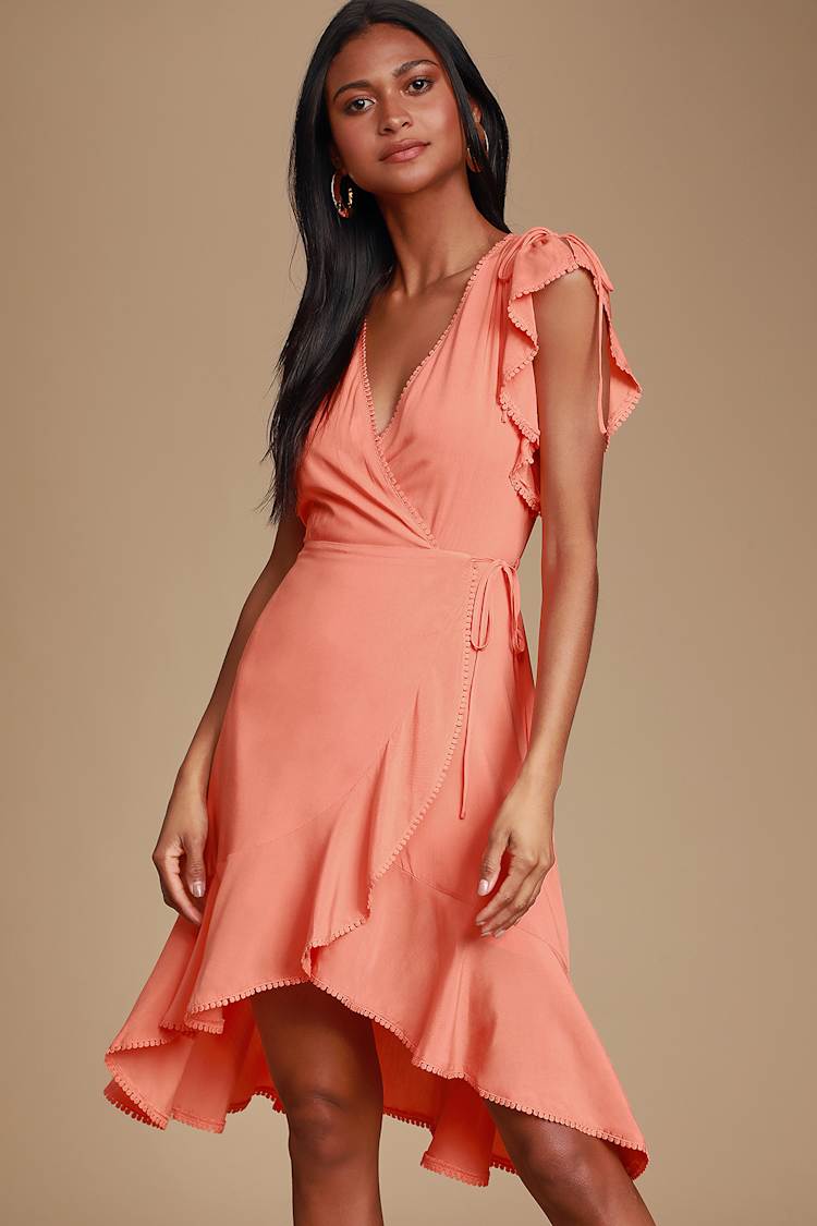Connecting Over Cocktails Shift Dress In Peach main image 0