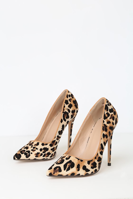 Chic Leopard Pumps PointedToe Heels Vegan Shoes Lulus