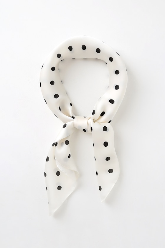 Pairee White Polka Dot Scarf 6