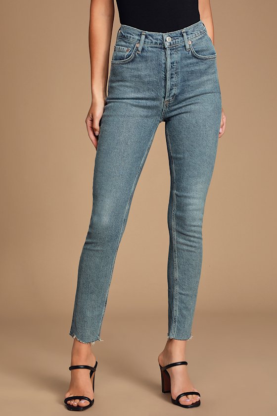 Nico High Rise Medium Wash Cropped Jeans 3