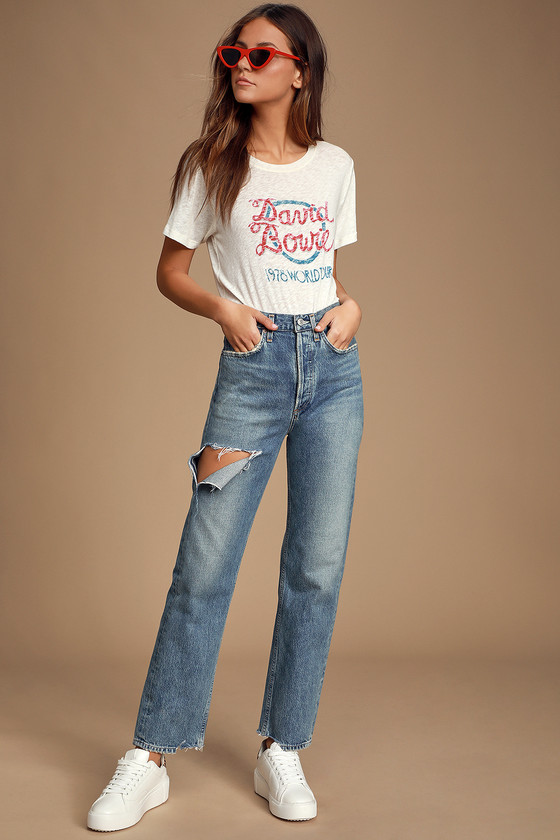 AGOLDE 90s Mid Rise - Medium Wash Jeans - Slim Fit Jeans - Lulus