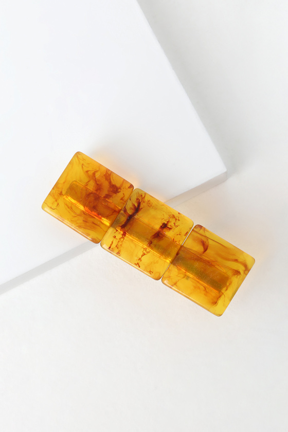 Cute Brown Hair Clip Acrylic Hair Clip Square Hair Clip Lulus