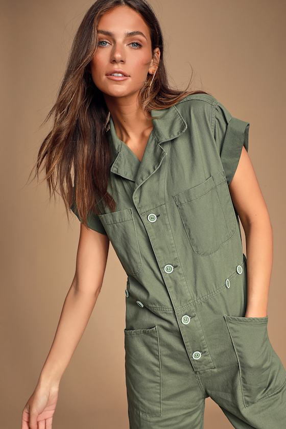 Pistola Grover - Olive Green Jumpsuit - Olive Green Coveralls - Lulus