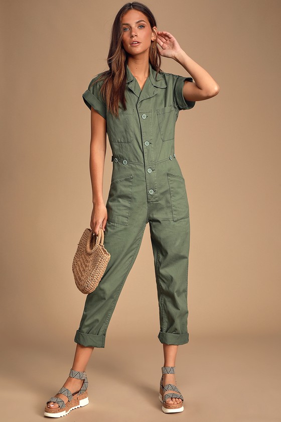 cotton denim jumpsuit